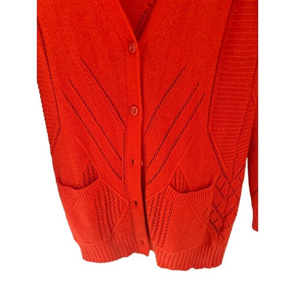 Anthropologie Elin Cardigan by Moth Knitted Red Size XSmall - Picture 6 of 12